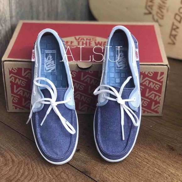 🔥SALE!🔥 NWT VANS Chauffeur Canvas Blue Sneakers Logo Kid’s AUTHENTIC 000SE9F6H - Picture 6 of 8